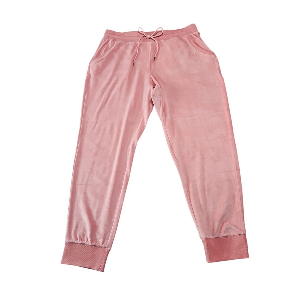 Michael Kors Velvet Velour Soft Stretch Jogger Pants Primrose Sz Small Pink